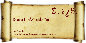 Demel Ádám névjegykártya
